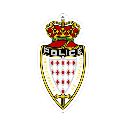 Monaco Police Department Insignia (Monaco) (Coat of Arms) STICKER Vinyl Kiss-Cut Decal 3 Inch White - The Sticker Space