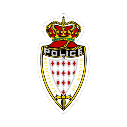 Monaco Police Department Insignia (Monaco) (Coat of Arms) STICKER Vinyl Kiss-Cut Decal 6 Inch White - The Sticker Space