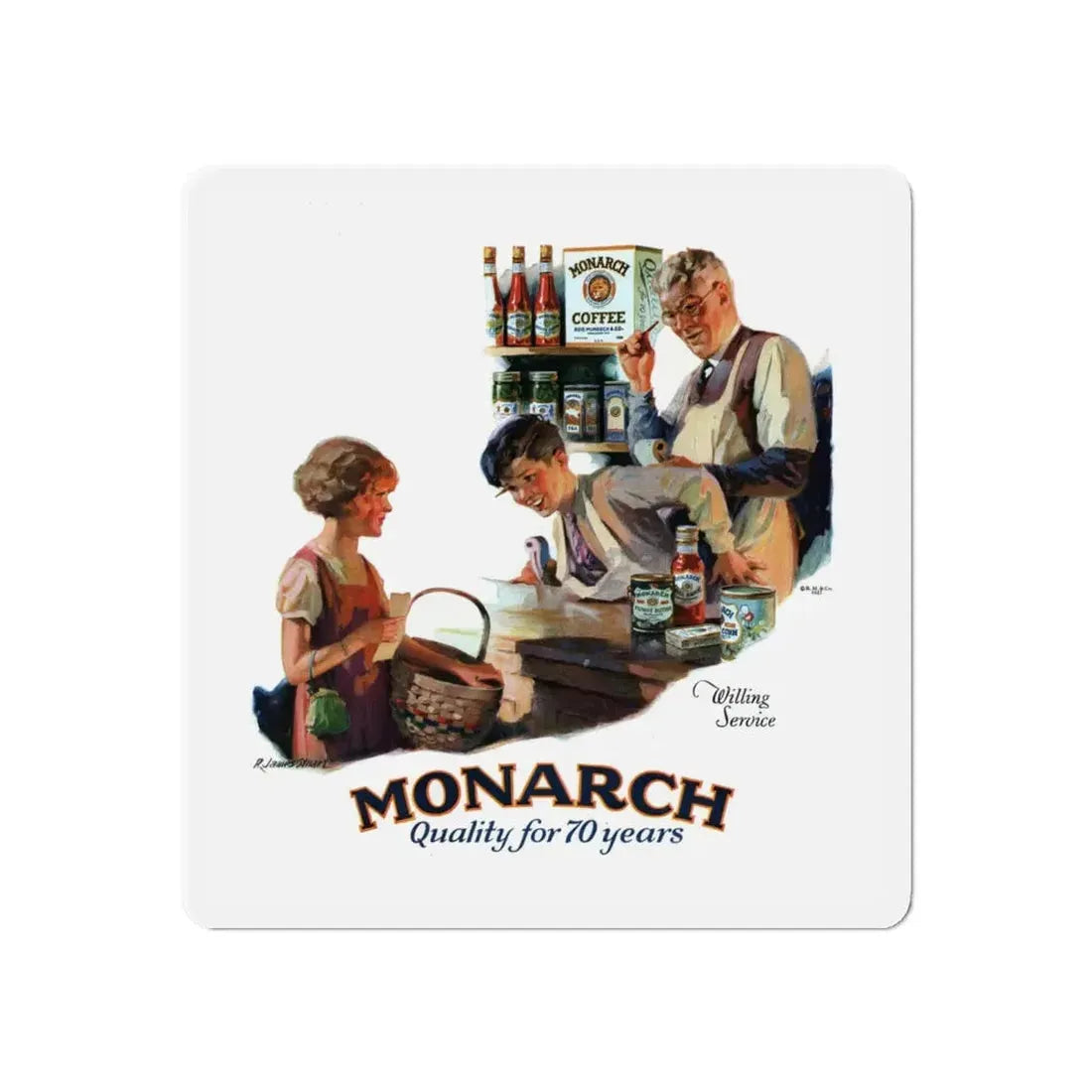 Monarch Coffee ad, Ladies' Home Journal, September 1927 (Magazine Illustration) Refrigerator Magnet - The Sticker Space