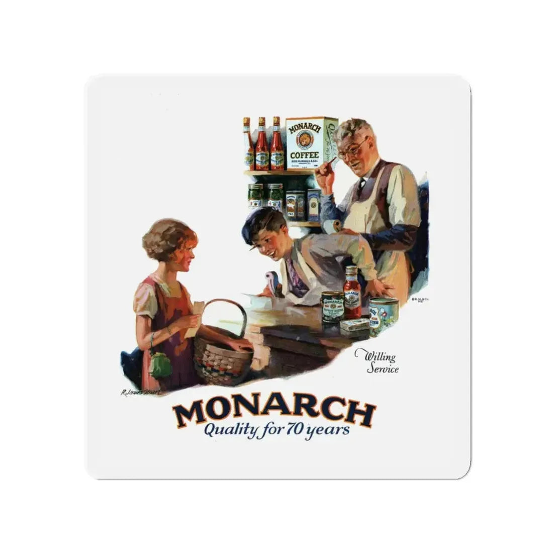 Monarch Coffee ad, Ladies' Home Journal, September 1927 (Magazine Illustration) Refrigerator Magnet - The Sticker Space