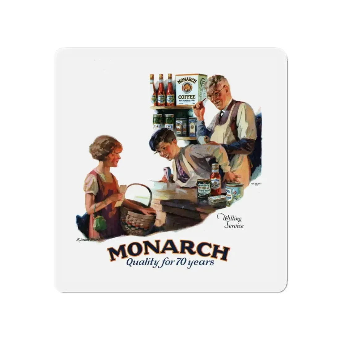 Monarch Coffee ad, Ladies' Home Journal, September 1927 (Magazine Illustration) Refrigerator Magnet - The Sticker Space