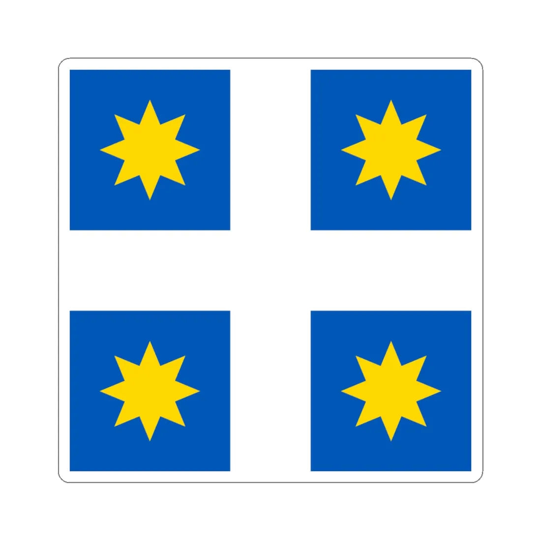 Monastyrok Ivano-Frankivsk Oblast flag (Ukraine) STICKER Vinyl Kiss-Cut Decal 4 Inch White - The Sticker Space