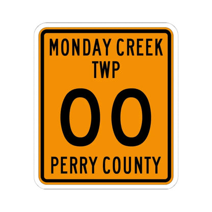 Monday Creek Township Perry County Ohio route shield template (Ohio) (Road Sign) STICKER Vinyl Kiss-Cut Decal 6 Inch White - The Sticker Space