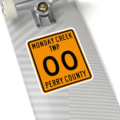 Monday Creek Township Perry County Ohio route shield template (Ohio) (Road Sign) STICKER Vinyl Kiss-Cut Decal - The Sticker Space