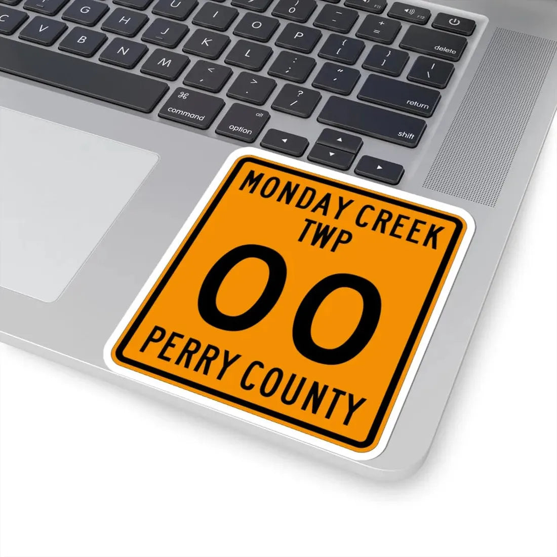 Monday Creek Township Perry County Ohio route shield template (Ohio) (Road Sign) STICKER Vinyl Kiss-Cut Decal - The Sticker Space