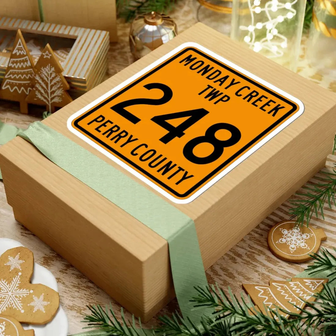 Monday Creek Township Route 248 Perry County Ohio (Ohio) (Road Sign) STICKER Vinyl Kiss-Cut Decal - The Sticker Space