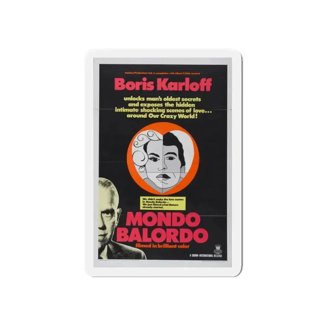 MONDO BALORDO 1964 Movie Poster - Refrigerator Magnet 3 Inch Die-Cut - The Sticker Space
