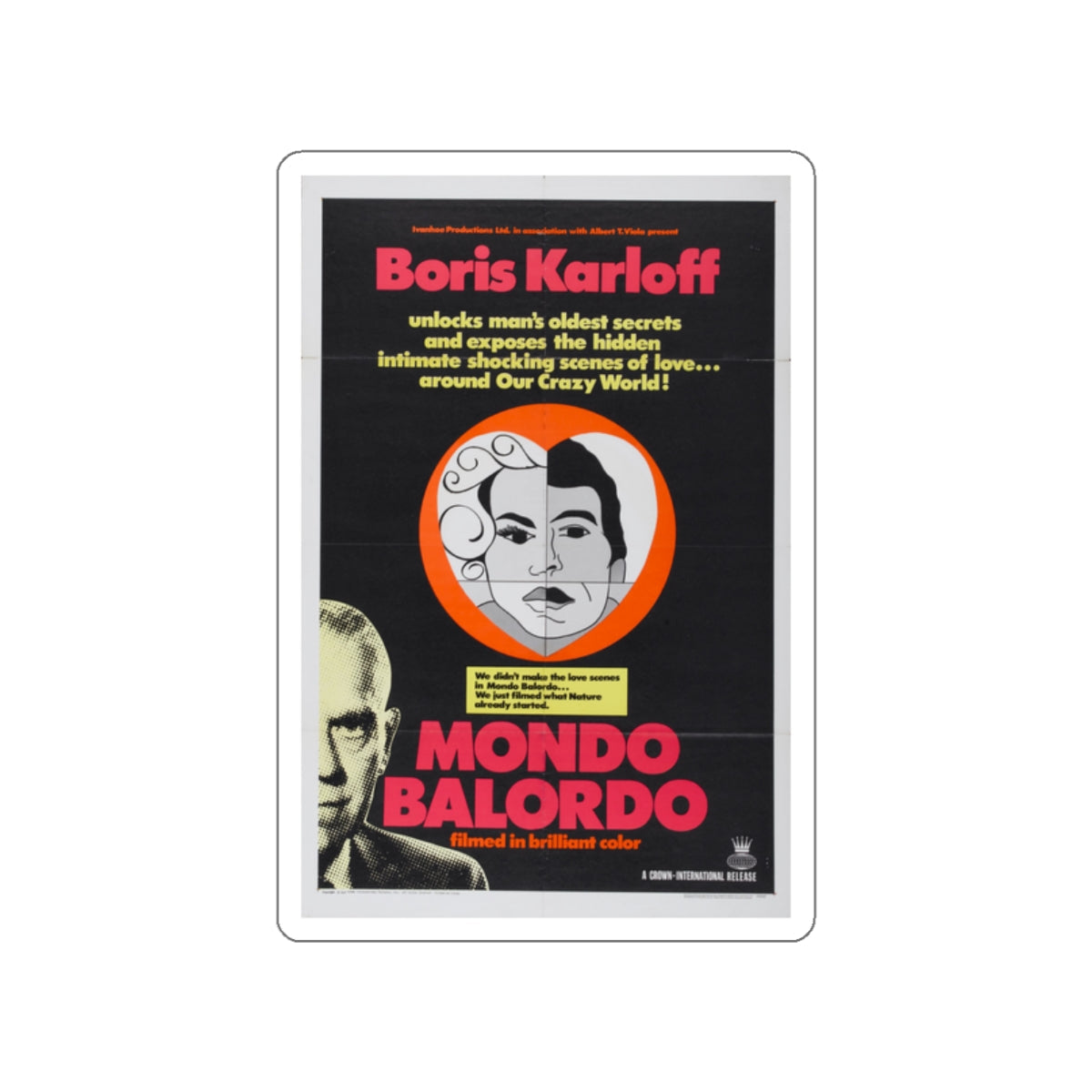 MONDO BALORDO 1964 Movie Poster STICKER Vinyl Die-Cut Decal-2 Inch-The Sticker Space