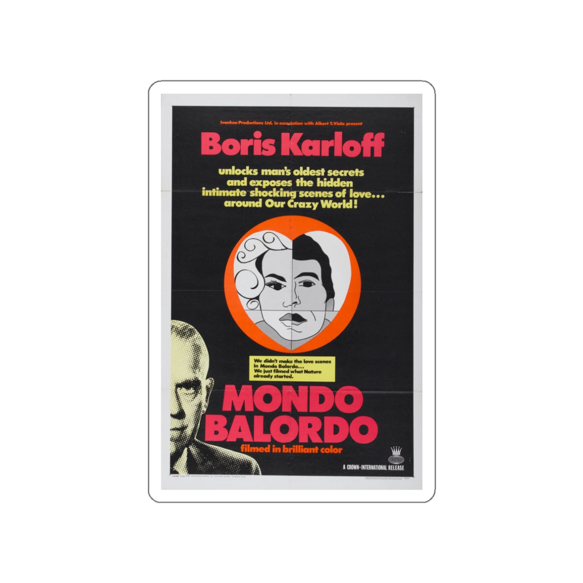 MONDO BALORDO 1964 Movie Poster STICKER Vinyl Die-Cut Decal-3 Inch-The Sticker Space