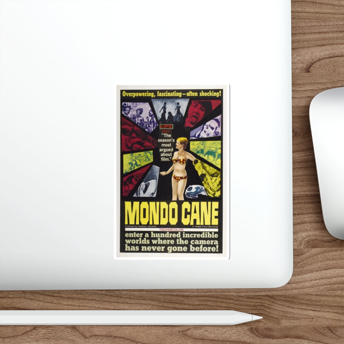 MONDO CANE 1962 Movie Poster STICKER Vinyl Die-Cut Decal-The Sticker Space