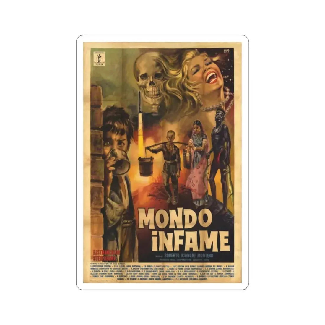 MONDO INFAME 1963 Movie Poster - STICKER Vinyl Kiss-Cut Decal 4 Inch White - The Sticker Space