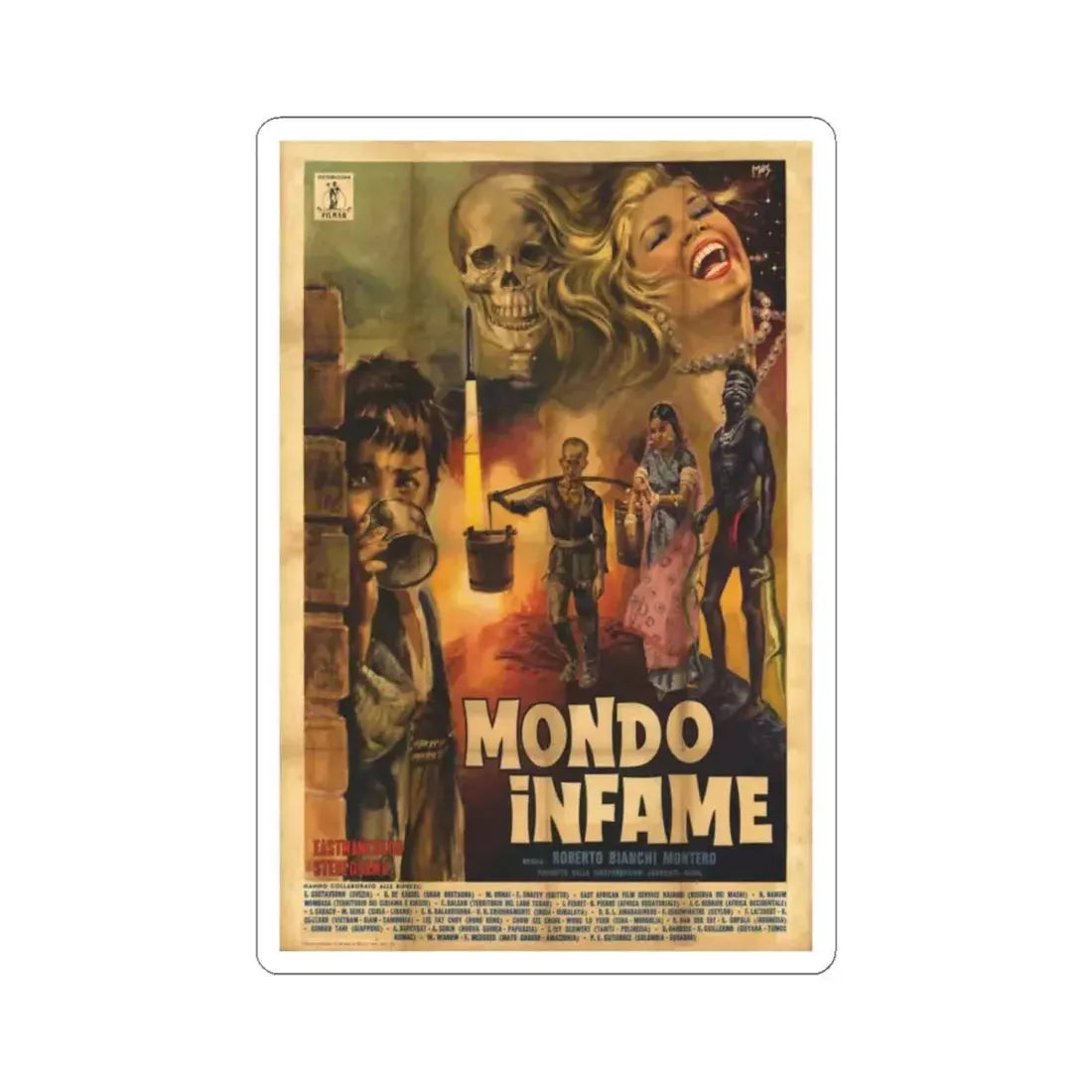 MONDO INFAME 1963 Movie Poster - STICKER Vinyl Kiss-Cut Decal 6 Inch White - The Sticker Space