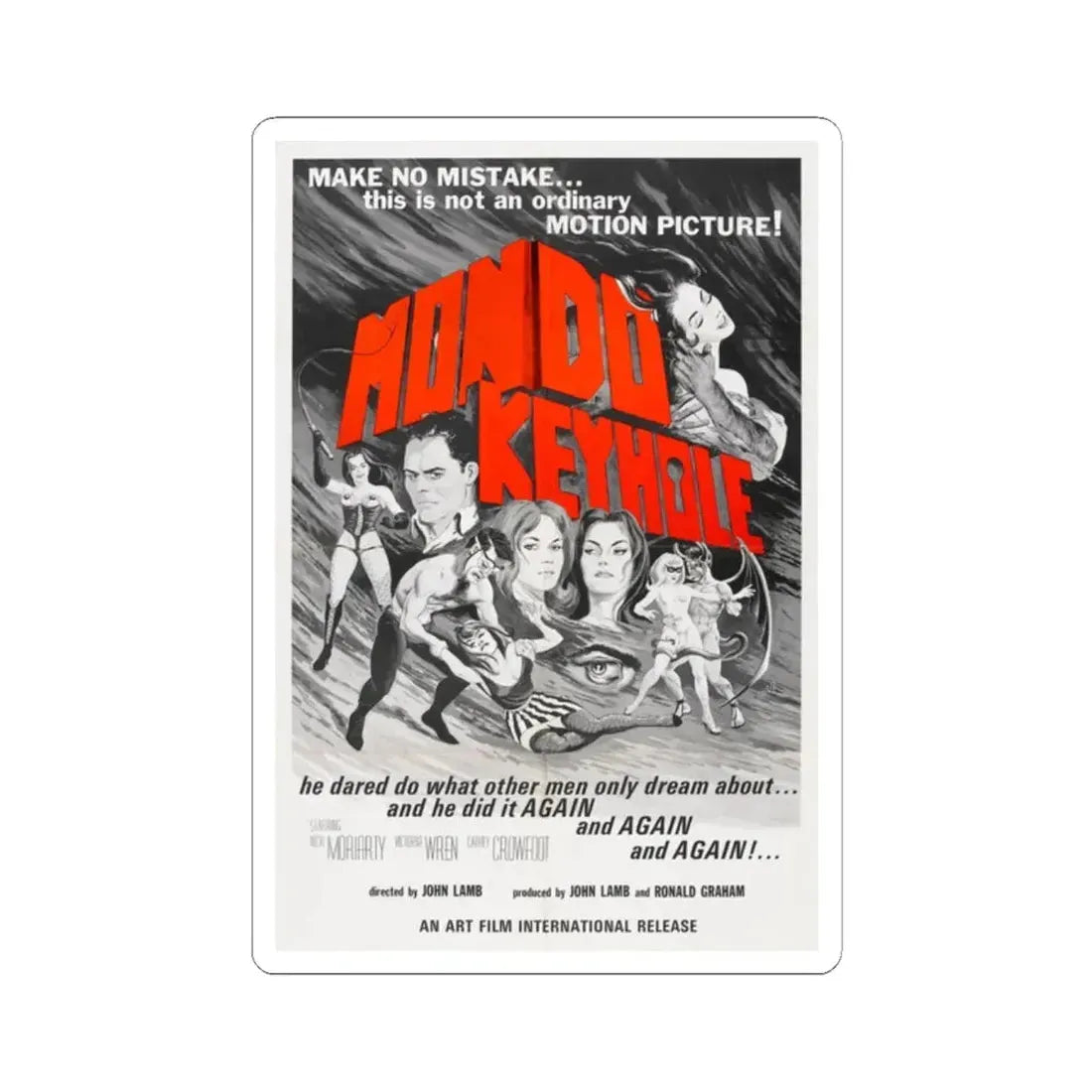 MONDO KEYHOLE 1966 Movie Poster - STICKER Vinyl Kiss-Cut Decal 2 Inch White - The Sticker Space