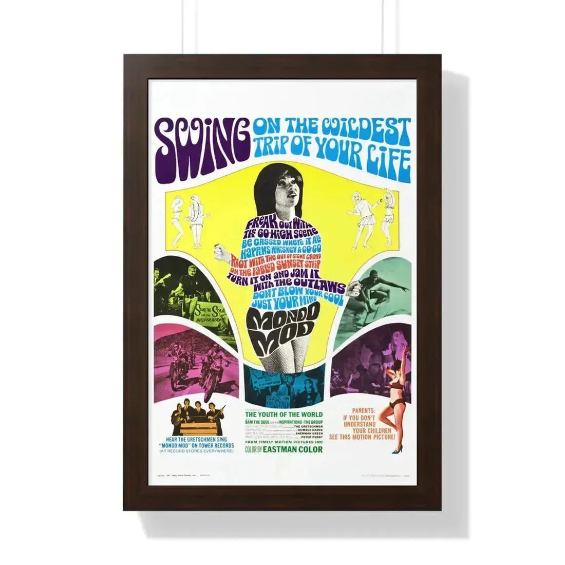 MONDO MOD 1967 - Framed Movie Poster 16″ x 24″ Walnut - The Sticker Space