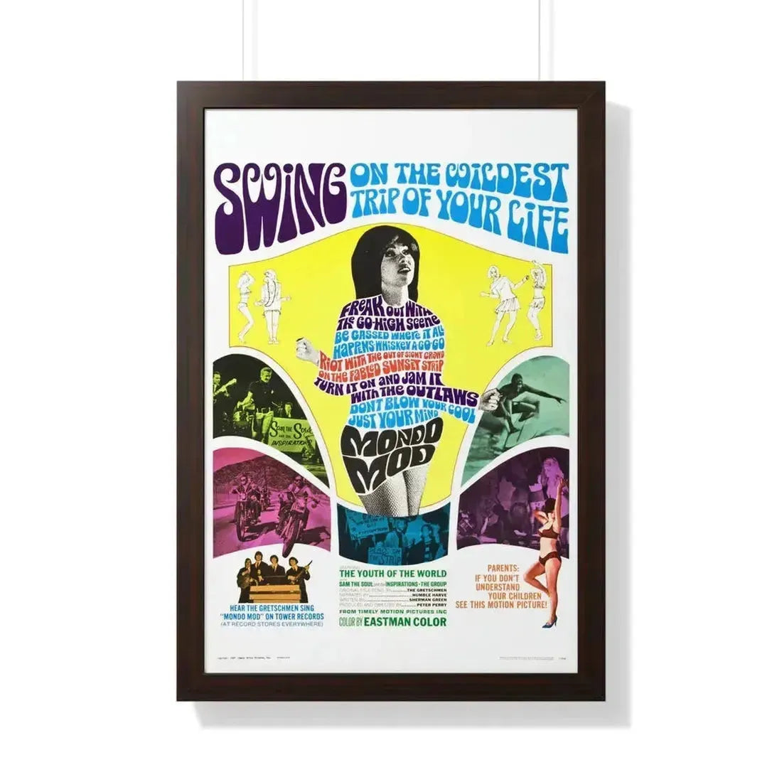 MONDO MOD 1967 - Framed Movie Poster 20" x 30" Walnut - The Sticker Space