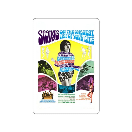 MONDO MOD 1967 Movie Poster STICKER Vinyl Die-Cut Decal 2 Inch - The Sticker Space
