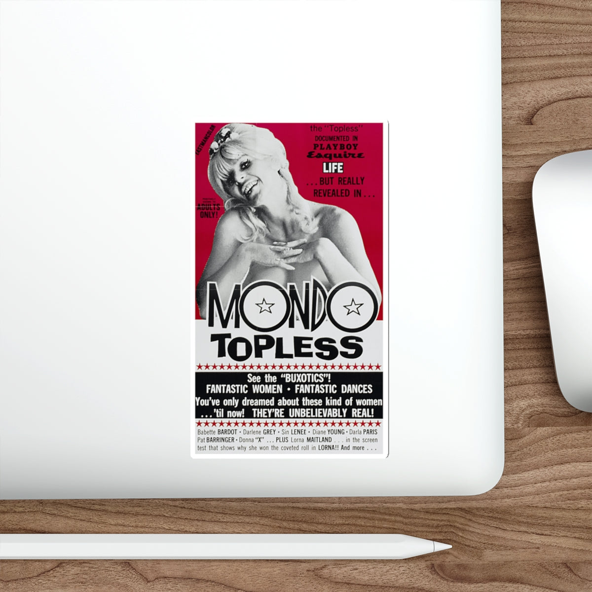 MONDO TOPLESS 1966 Movie Poster STICKER Vinyl Die-Cut Decal-The Sticker Space