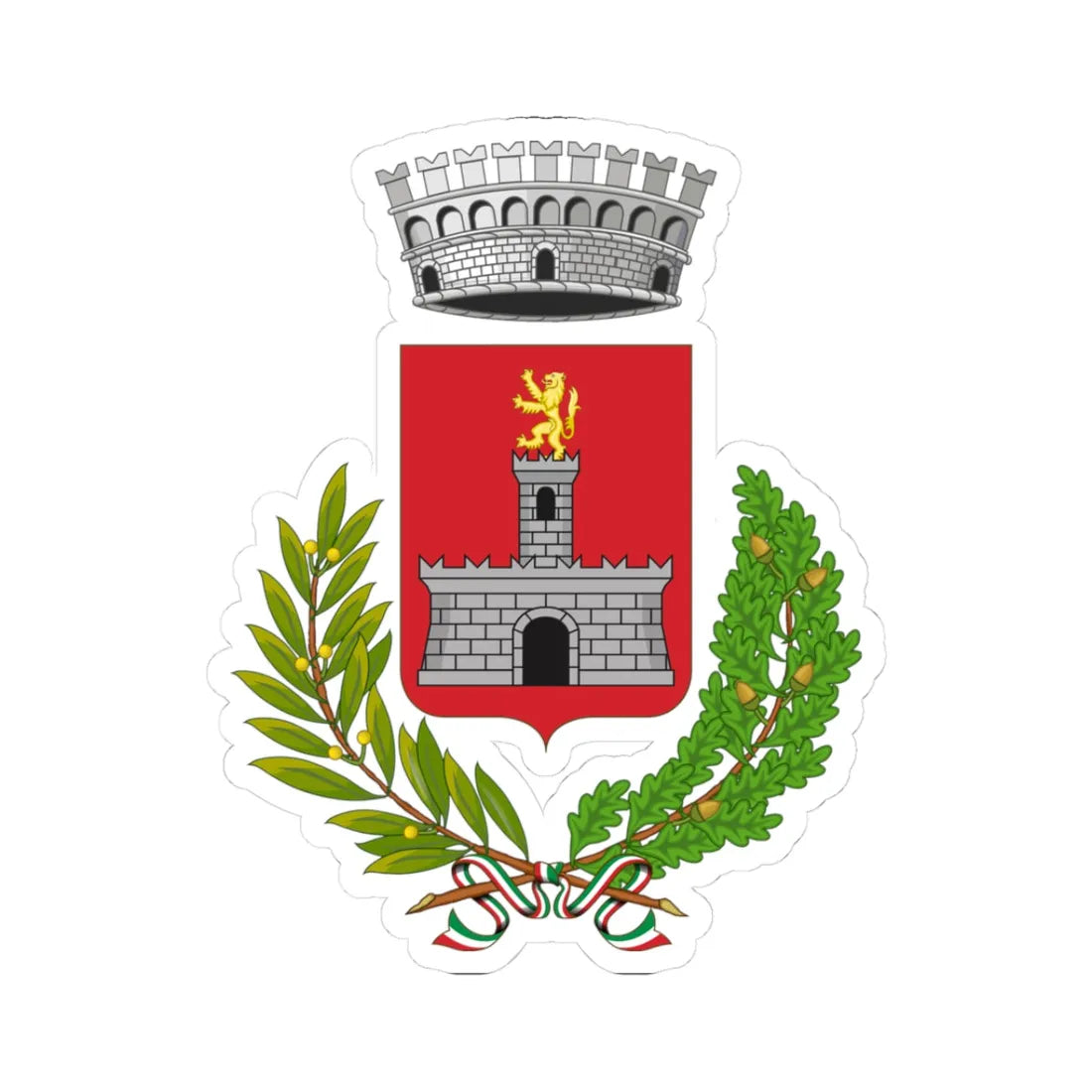 Moneglia-Stemma (Italy) (Coat of Arms) STICKER Vinyl Kiss-Cut Decal 3 Inch White - The Sticker Space