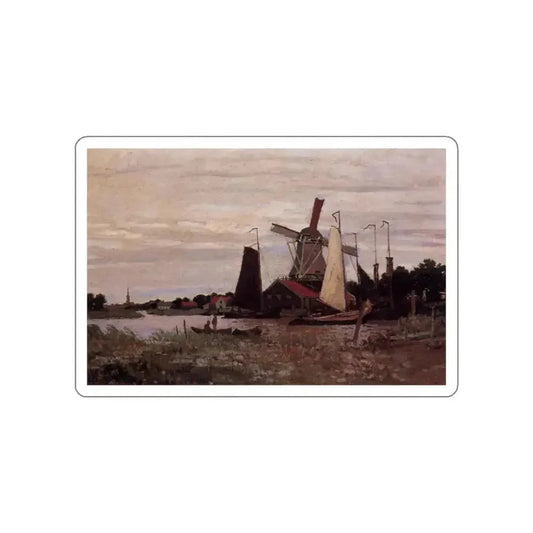 MONET, Claude - A Windmill at Zaandam (Artwork) STICKER Vinyl Die-Cut Decal White Die-Cut 2 Inch - The Sticker Space