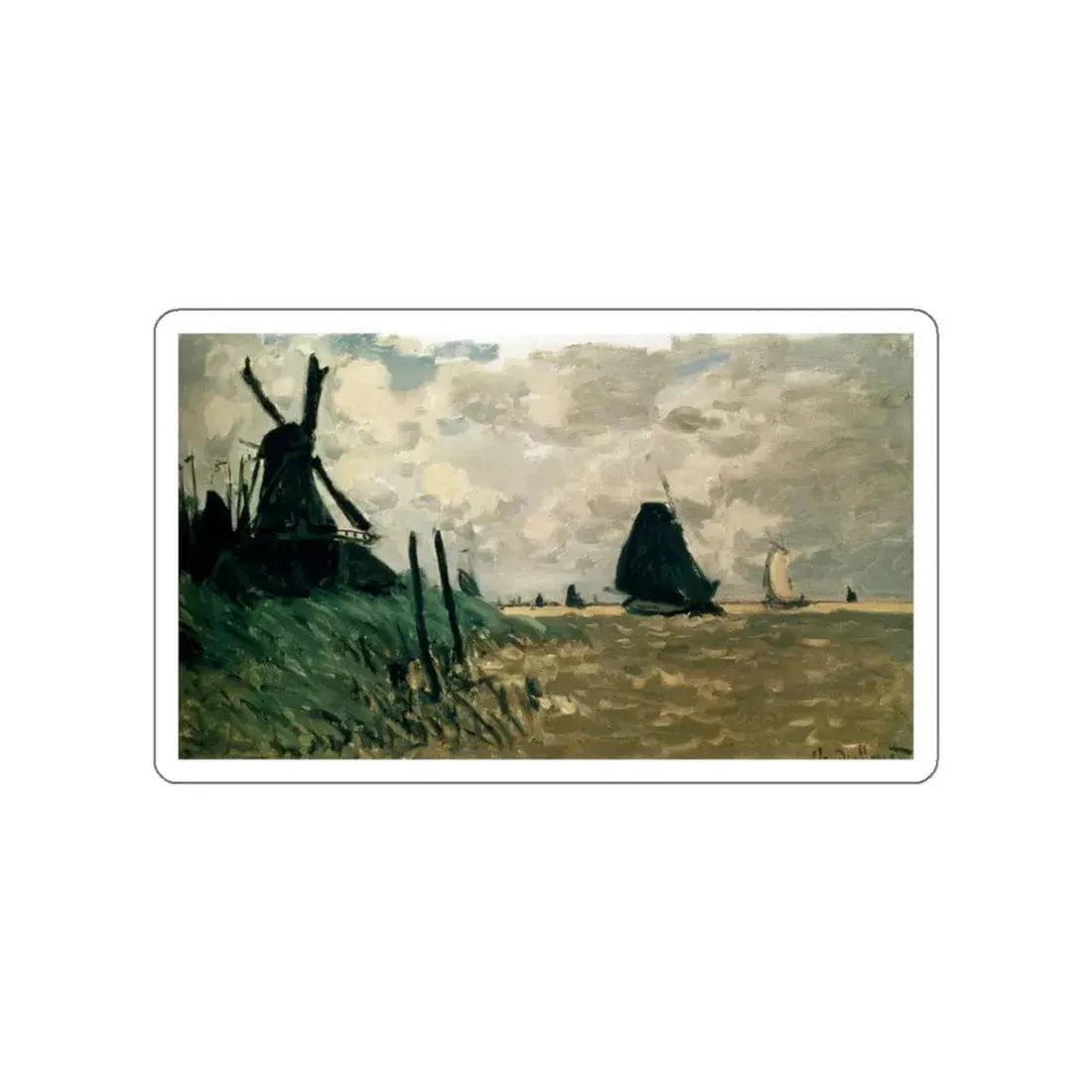 MONET, Claude - A Windmill Near Zaandam (Artwork) STICKER Vinyl Die-Cut Decal - The Sticker Space