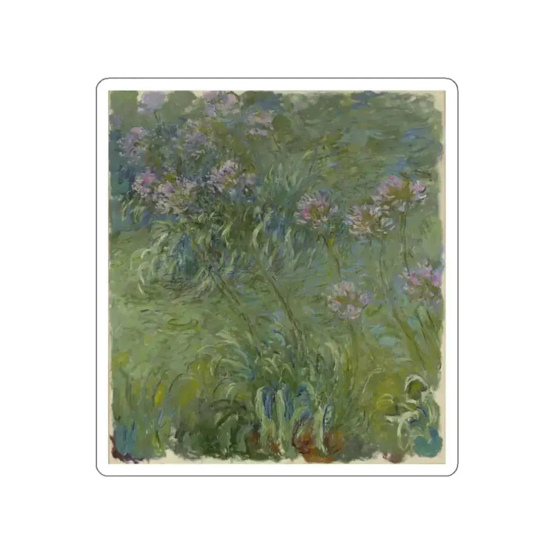 MONET, Claude - Agapanthus (Artwork) STICKER Vinyl Die-Cut Decal White Die-Cut 3 Inch - The Sticker Space