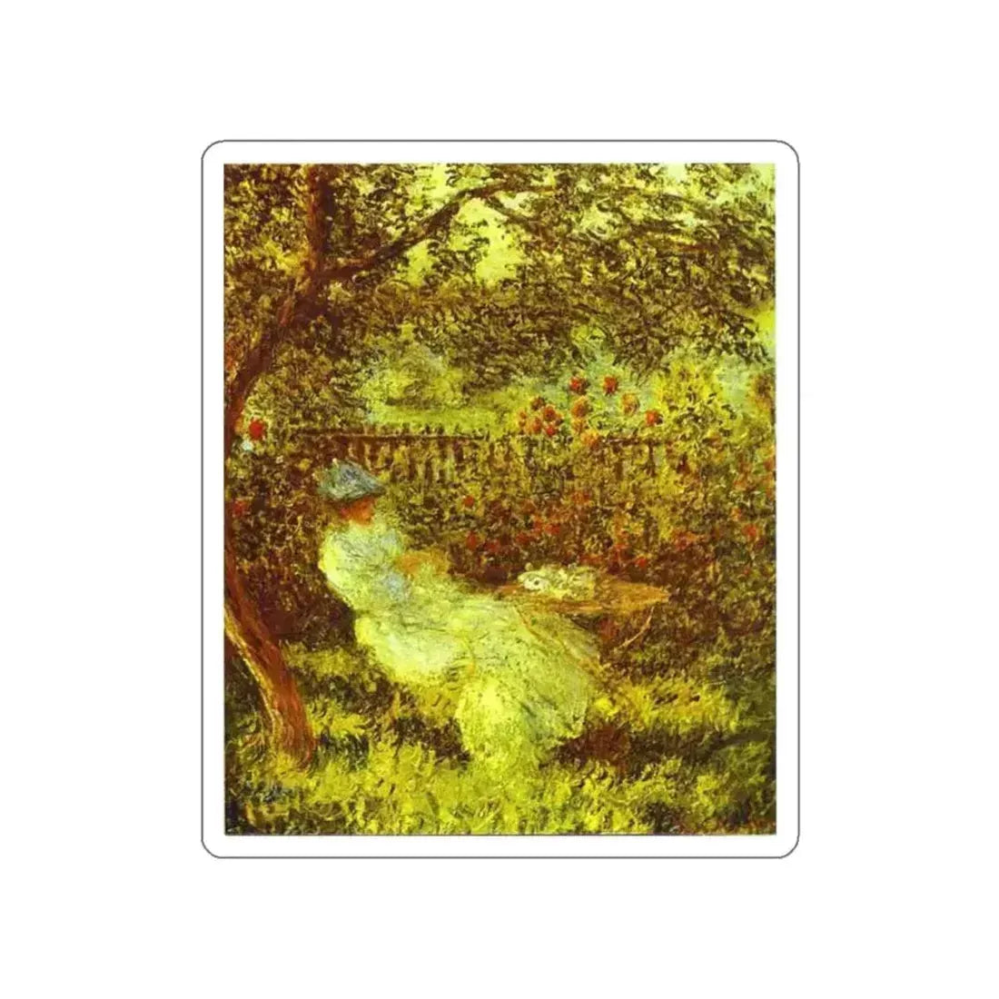 MONET, Claude - Alice Hoschede in the Garden (Artwork) STICKER Vinyl Die-Cut Decal White Die-Cut 2 Inch - The Sticker Space