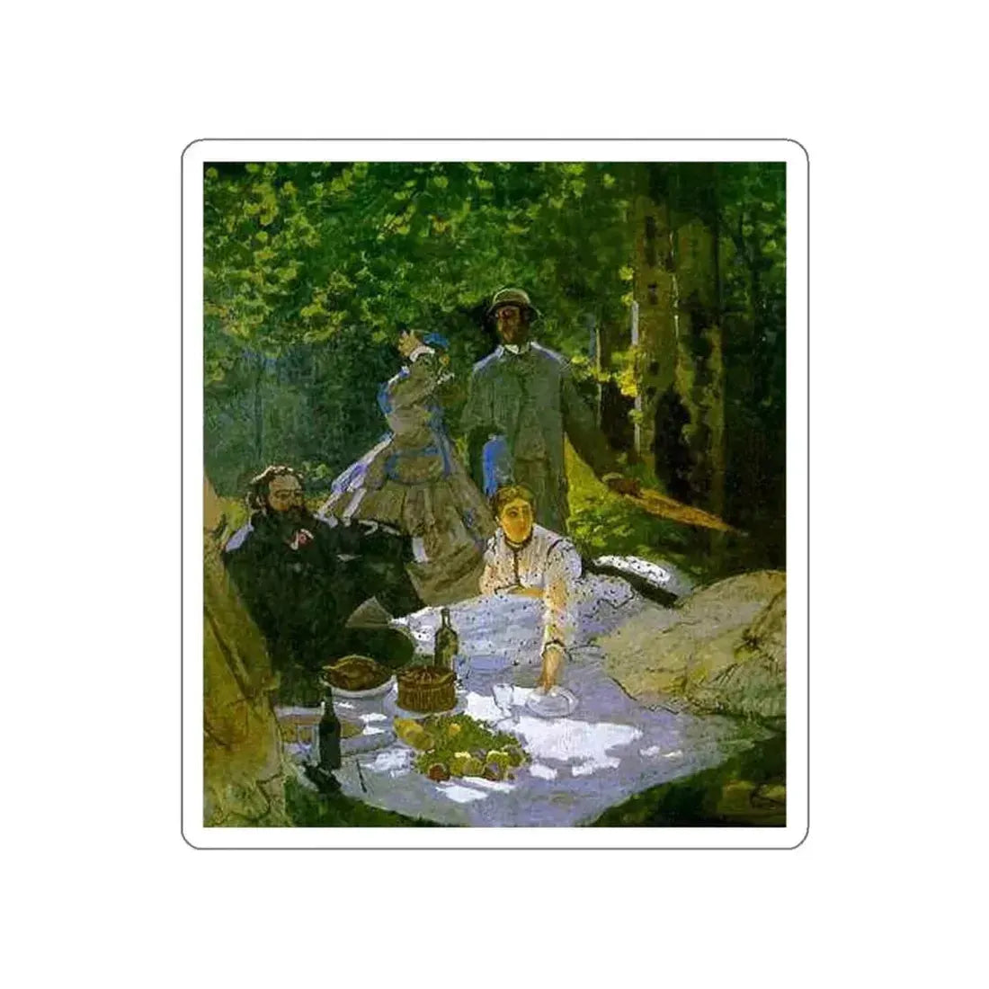 MONET, Claude - Almuerzo campestre (Artwork) STICKER Vinyl Die-Cut Decal White Die-Cut 5 Inch - The Sticker Space