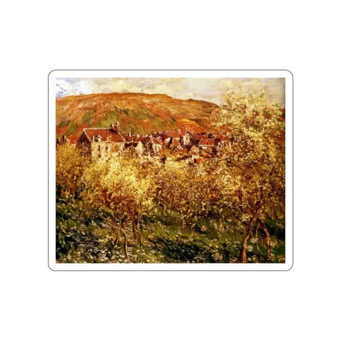 MONET, Claude - Apple Trees in Blossom (Artwork) STICKER Vinyl Die-Cut Decal White Die-Cut 2 Inch - The Sticker Space