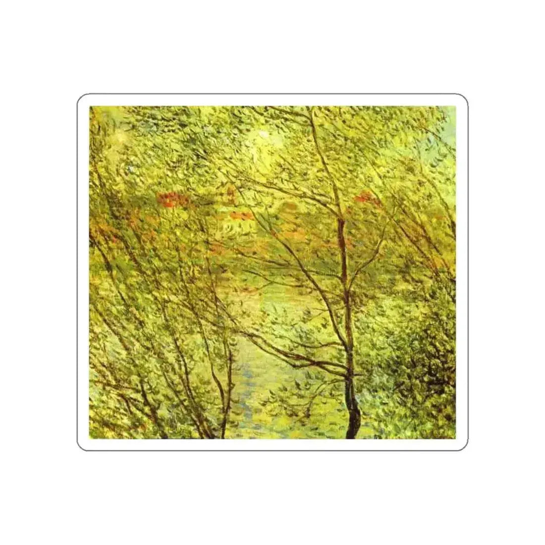 MONET, Claude - Banks of the Seine (Artwork) STICKER Vinyl Die-Cut Decal White Die-Cut 4 Inch - The Sticker Space