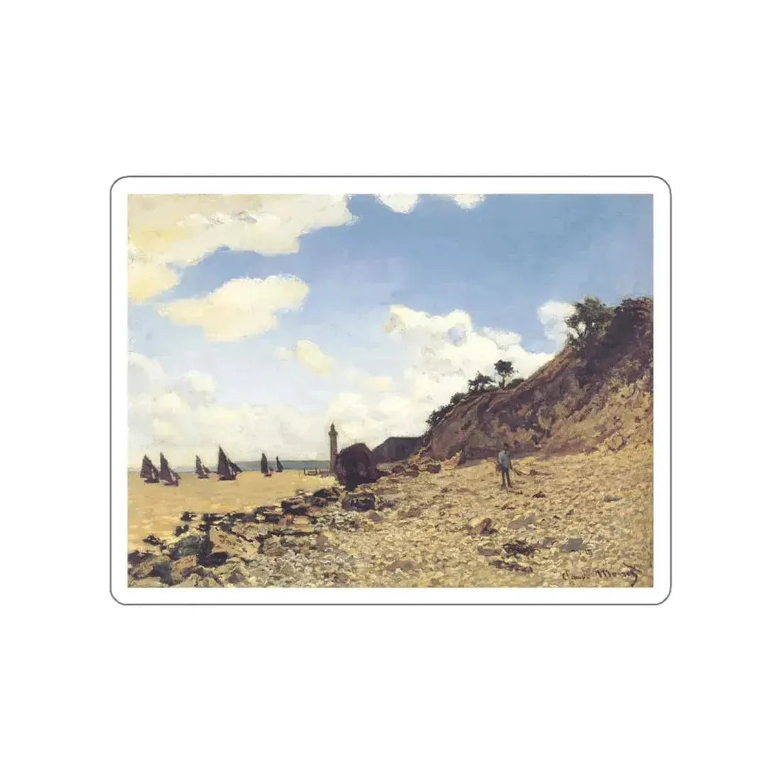 MONET, Claude - Beach at Honfleux (Artwork) STICKER Vinyl Die-Cut Decal White Die-Cut 6 Inch - The Sticker Space