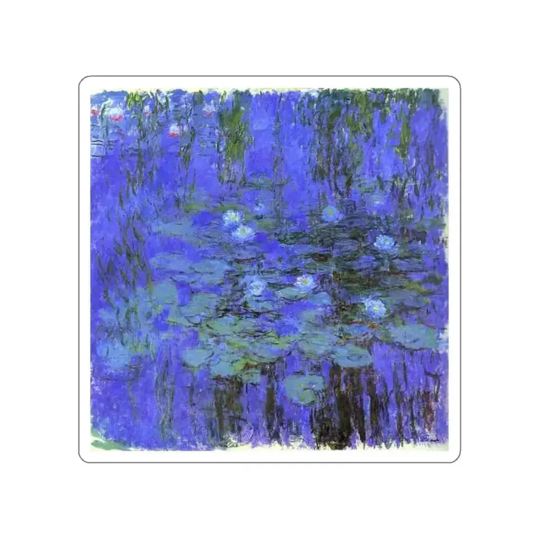 MONET, Claude - Blue Water Lilies (Artwork) STICKER Vinyl Die-Cut Decal White Die-Cut 6 Inch - The Sticker Space