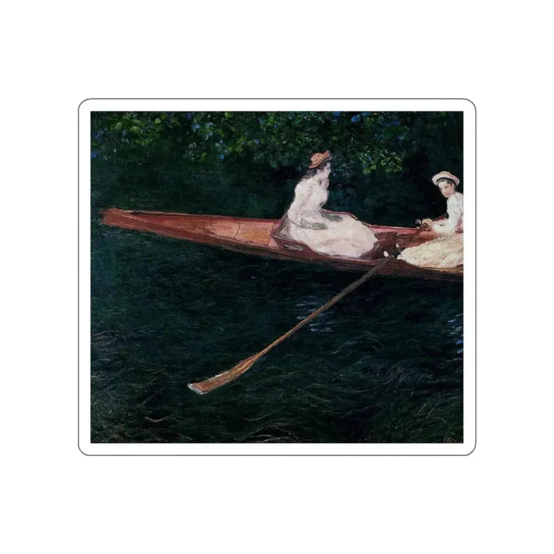 MONET, Claude - Boating on the River Epte (Artwork) STICKER Vinyl Die-Cut Decal White Die-Cut 3 Inch - The Sticker Space
