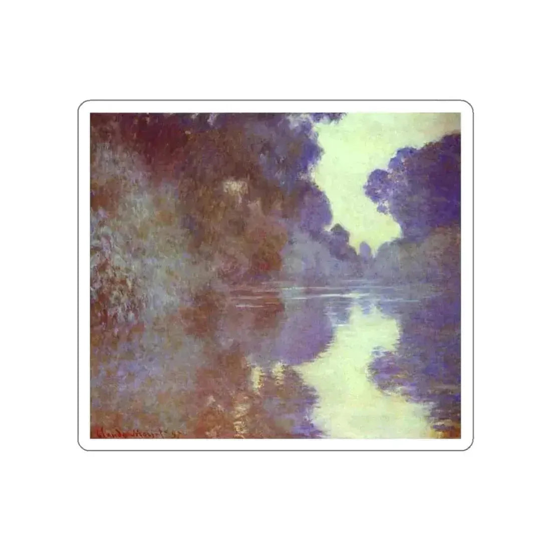 MONET, Claude - Branch of the Seine Near Giverny (Artwork) STICKER Vinyl Die-Cut Decal White Die-Cut 4 Inch - The Sticker Space