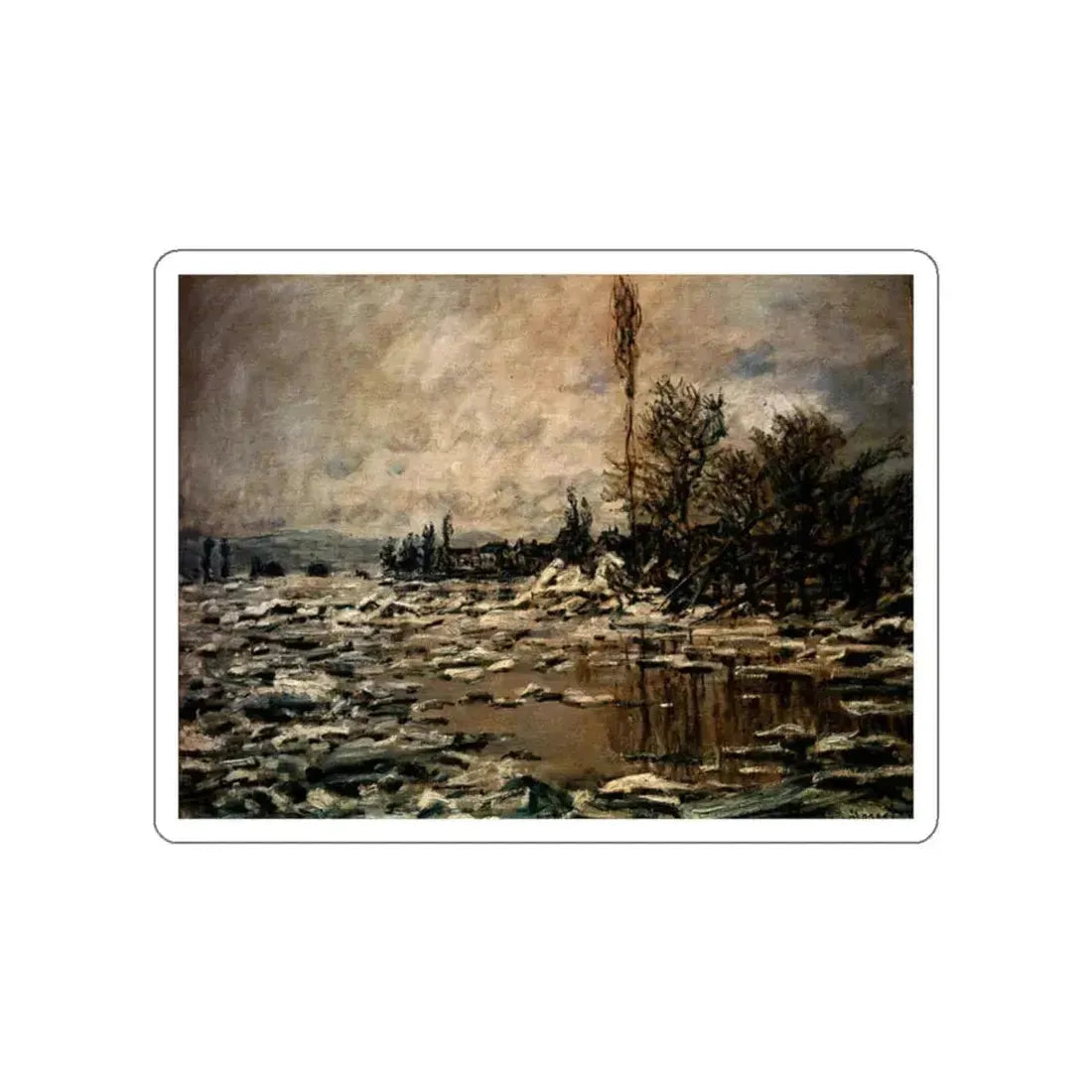 MONET, Claude - Break up of Ice Lavacourt (Artwork) STICKER Vinyl Die-Cut Decal White Die-Cut 2 Inch - The Sticker Space