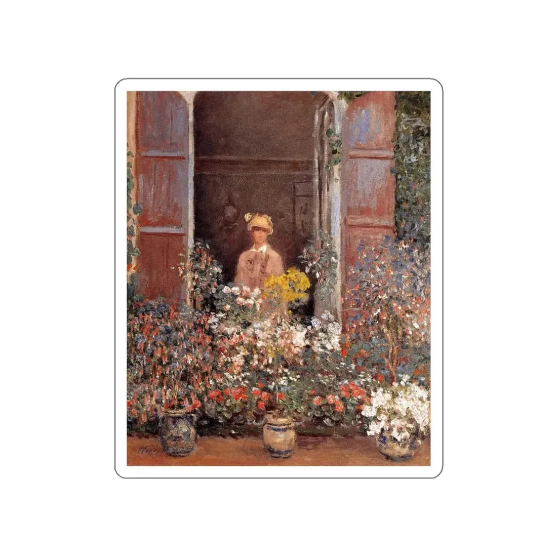 MONET, Claude - Camille Monet at the Window (Artwork) STICKER Vinyl Die-Cut Decal - The Sticker Space