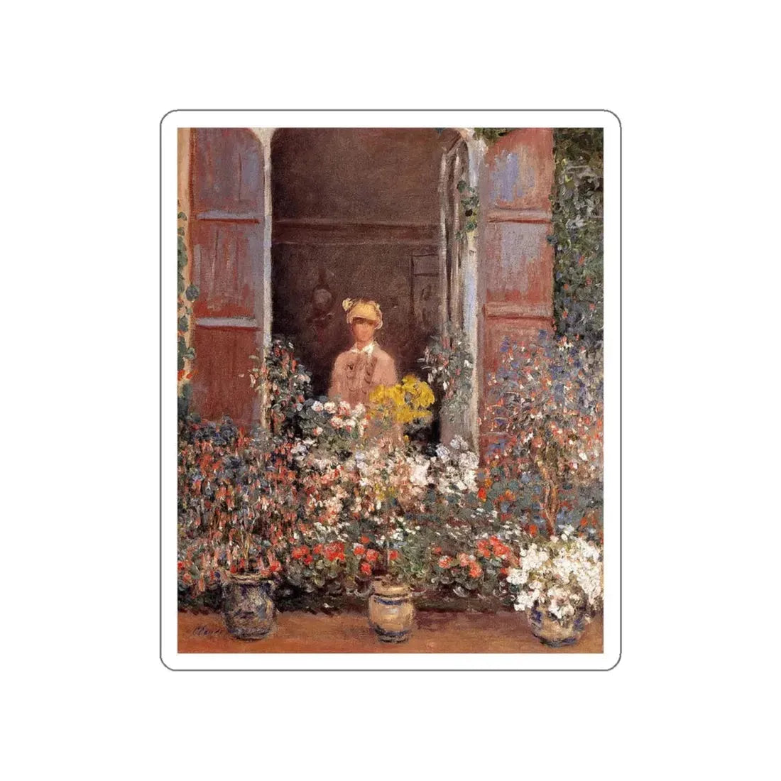 MONET, Claude - Camille Monet at the Window (Artwork) STICKER Vinyl Die-Cut Decal - The Sticker Space