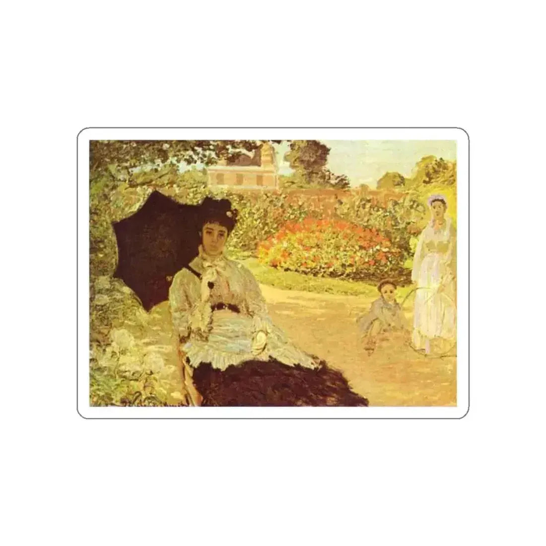 MONET, Claude - Camille Monet in the Garden (Artwork) STICKER Vinyl Die-Cut Decal White Die-Cut 2 Inch - The Sticker Space