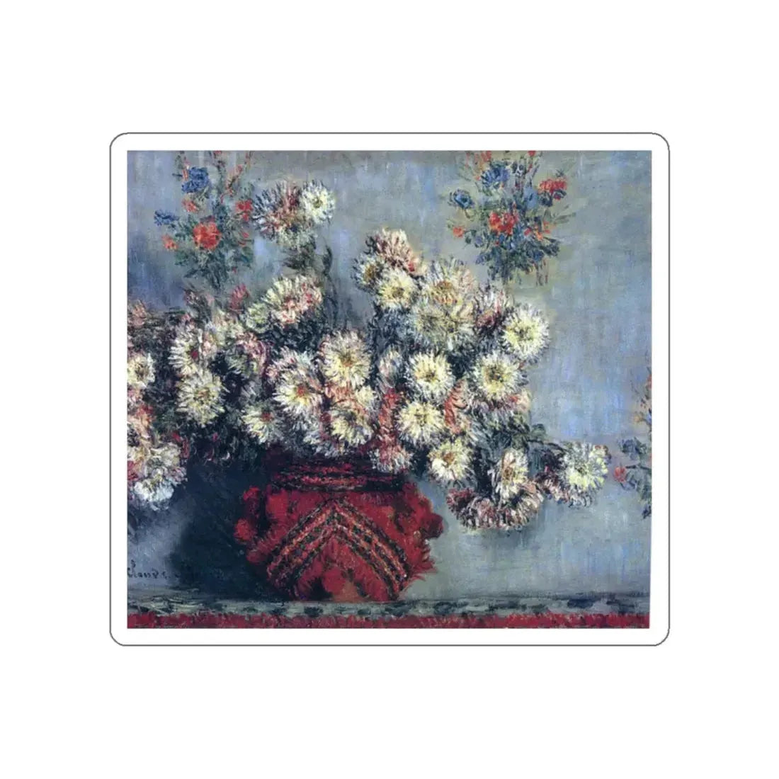 MONET, Claude - Chrysanthemums (Artwork) STICKER Vinyl Die-Cut Decal - The Sticker Space