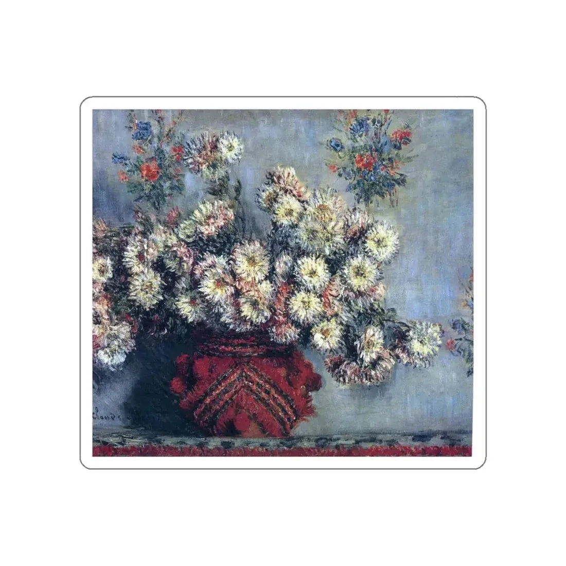 MONET, Claude - Chrysanthemums (Artwork) STICKER Vinyl Die-Cut Decal - The Sticker Space