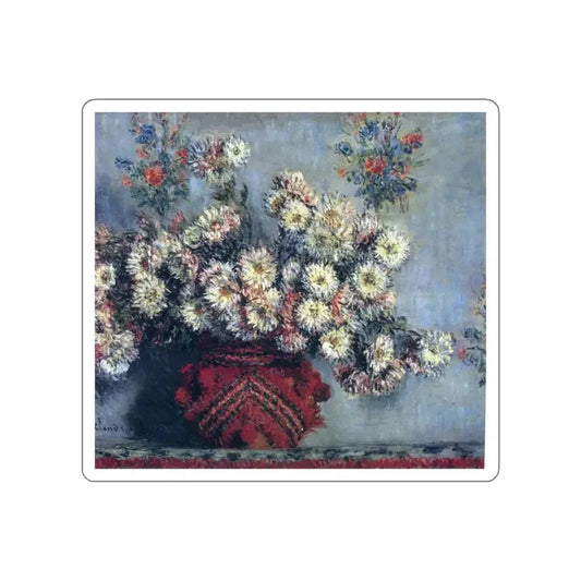 MONET, Claude - Chrysanthemums (Artwork) STICKER Vinyl Die-Cut Decal White Die-Cut 2 Inch - The Sticker Space