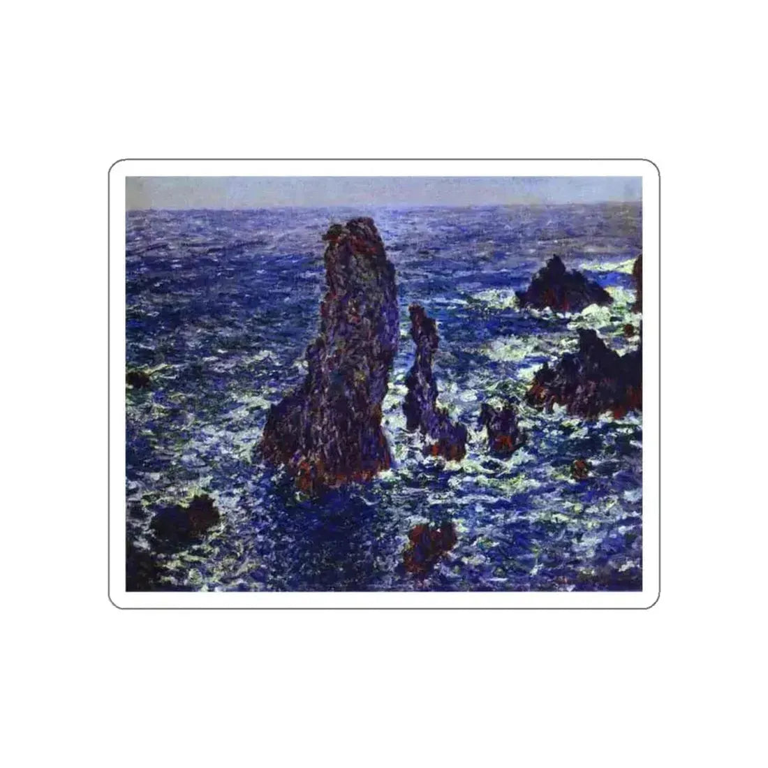 MONET, Claude - Cliffs at Belle-Ile (Artwork) STICKER Vinyl Die-Cut Decal White Die-Cut 6 Inch - The Sticker Space