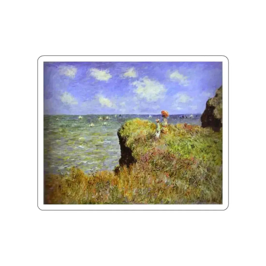 MONET, Claude - Clifftop Walk at Pourville (Artwork) STICKER Vinyl Die-Cut Decal - The Sticker Space