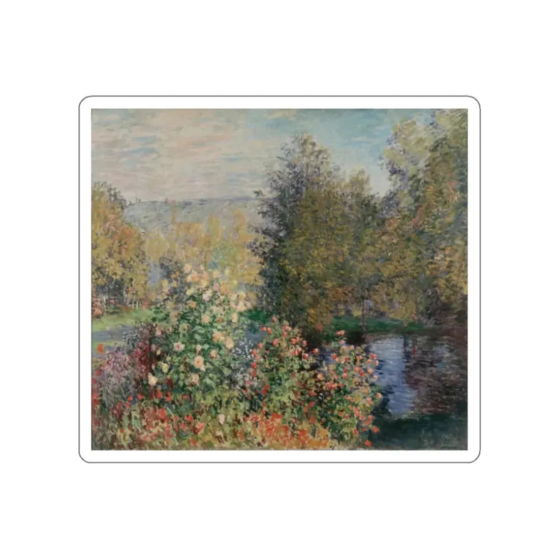 MONET, Claude - Corner of the Garden at Montgeron (Artwork) STICKER Vinyl Die-Cut Decal - The Sticker Space