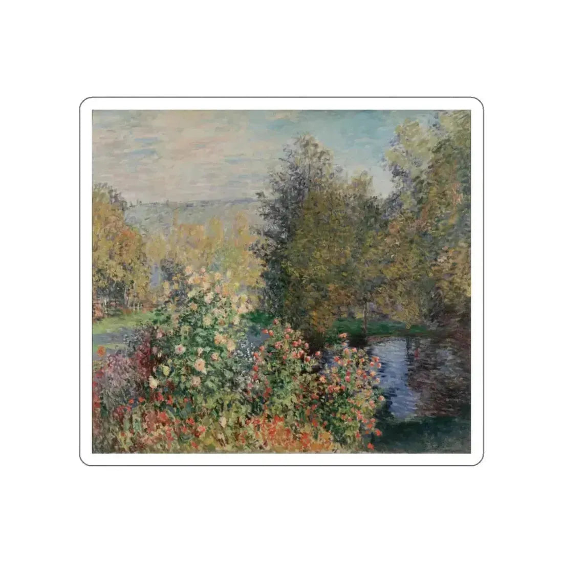 MONET, Claude - Corner of the Garden at Montgeron (Artwork) STICKER Vinyl Die-Cut Decal White Die-Cut 6 Inch - The Sticker Space