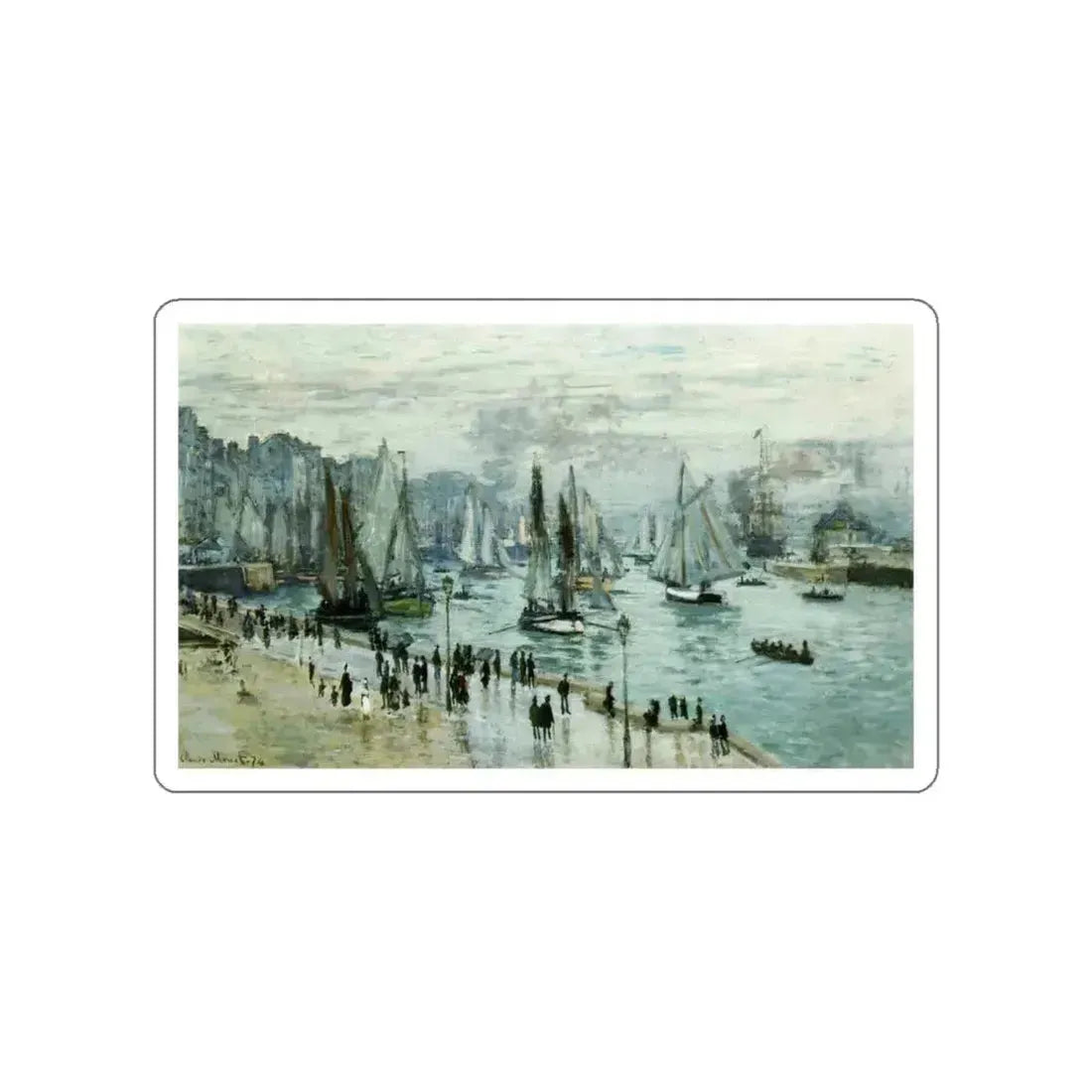 MONET, Claude - Fishing Boats Leaving the Harbor (Artwork) STICKER Vinyl Die-Cut Decal White Die-Cut 3 Inch - The Sticker Space