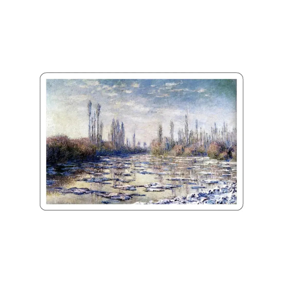 MONET, Claude - Floating Ice Near Vetheuil (Artwork) STICKER Vinyl Die-Cut Decal - The Sticker Space