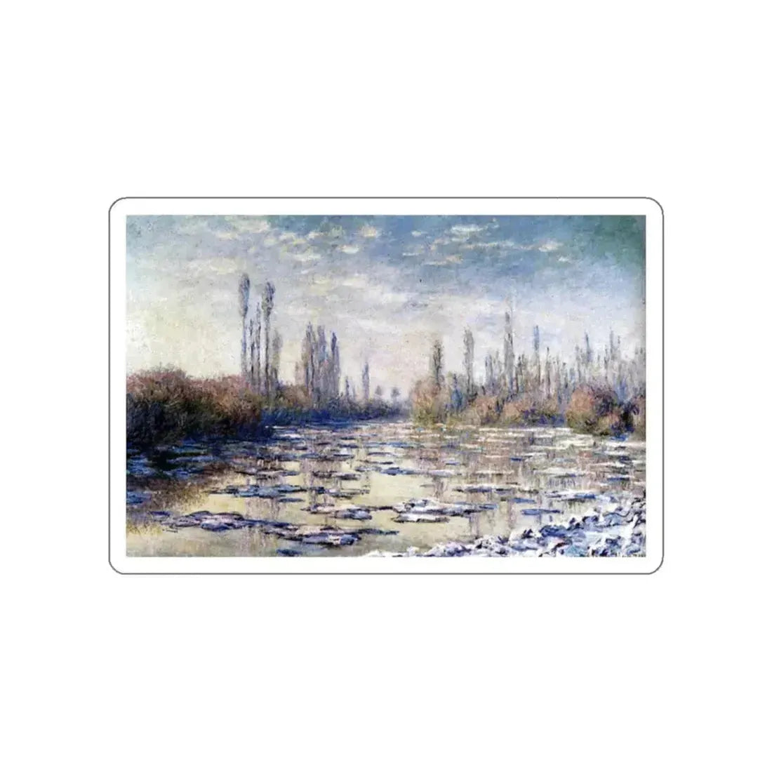 MONET, Claude - Floating Ice Near Vetheuil (Artwork) STICKER Vinyl Die-Cut Decal White Die-Cut 2 Inch - The Sticker Space