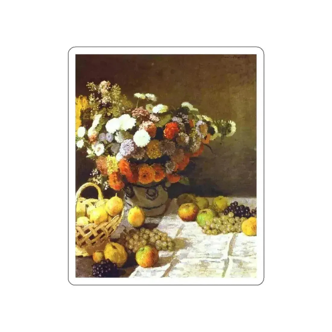 MONET, Claude - Flowers and Fruits (Artwork) STICKER Vinyl Die-Cut Decal White Die-Cut 4 Inch - The Sticker Space