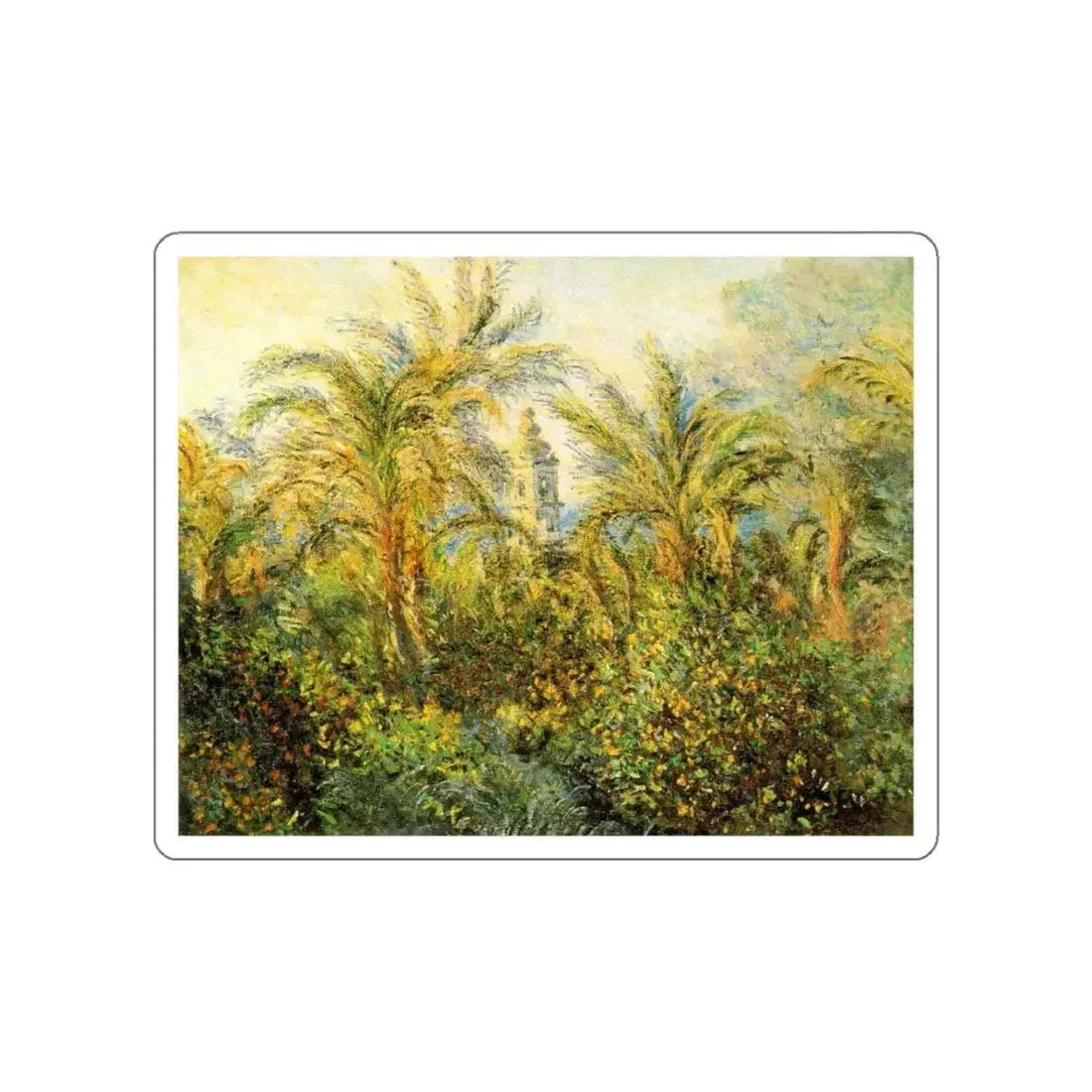 MONET, Claude - Garden in Bordighera, Impression of Morning (Artwork) STICKER Vinyl Die-Cut Decal White Die-Cut 6 Inch - The Sticker Space