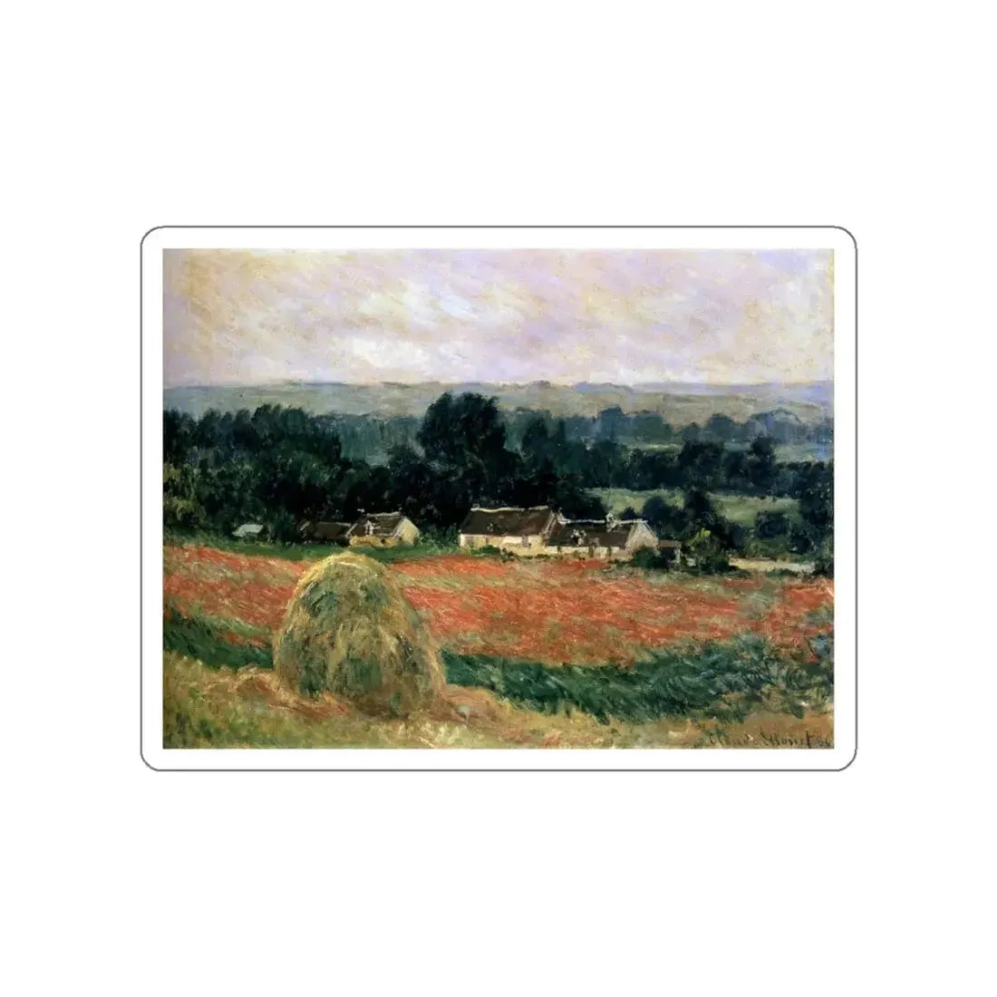 MONET, Claude - Haystack at Giverny (Artwork) STICKER Vinyl Die-Cut Decal - The Sticker Space